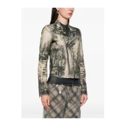 DAMES Diesel L-Uxure Lederen jack met ritssluiting