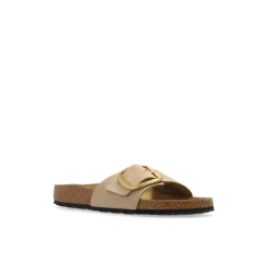 DAMES Birkenstock Slippers^Madrid Big Buckle Natuurlijk Leren Nubuck Sandalen