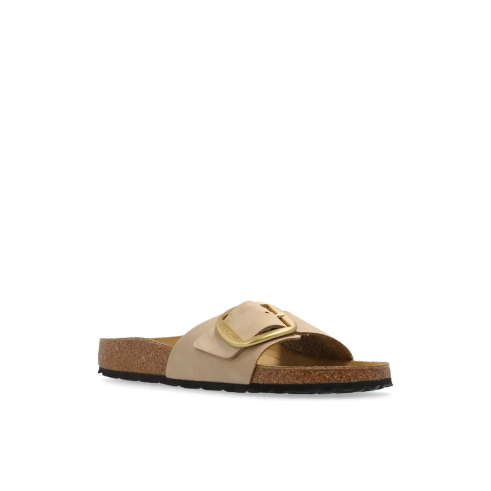 DAMES Birkenstock Slippers^Madrid Big Buckle Natuurlijk Leren Nubuck Sandalen