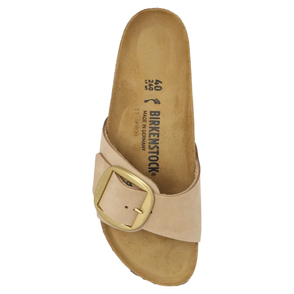 DAMES Birkenstock Slippers^Madrid Big Buckle Natuurlijk Leren Nubuck Sandalen