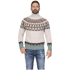 Heren Dondup Truien & Vesten^Maglia dolcevita regular in lana jacquard