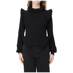 DAMES Twinset Truien & Vesten^Maglia fitted in misto lana con volant