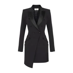 DAMES Elisabetta Franchi Manteljurk van Lichtgewicht Crêpe Stof met Smoking Details