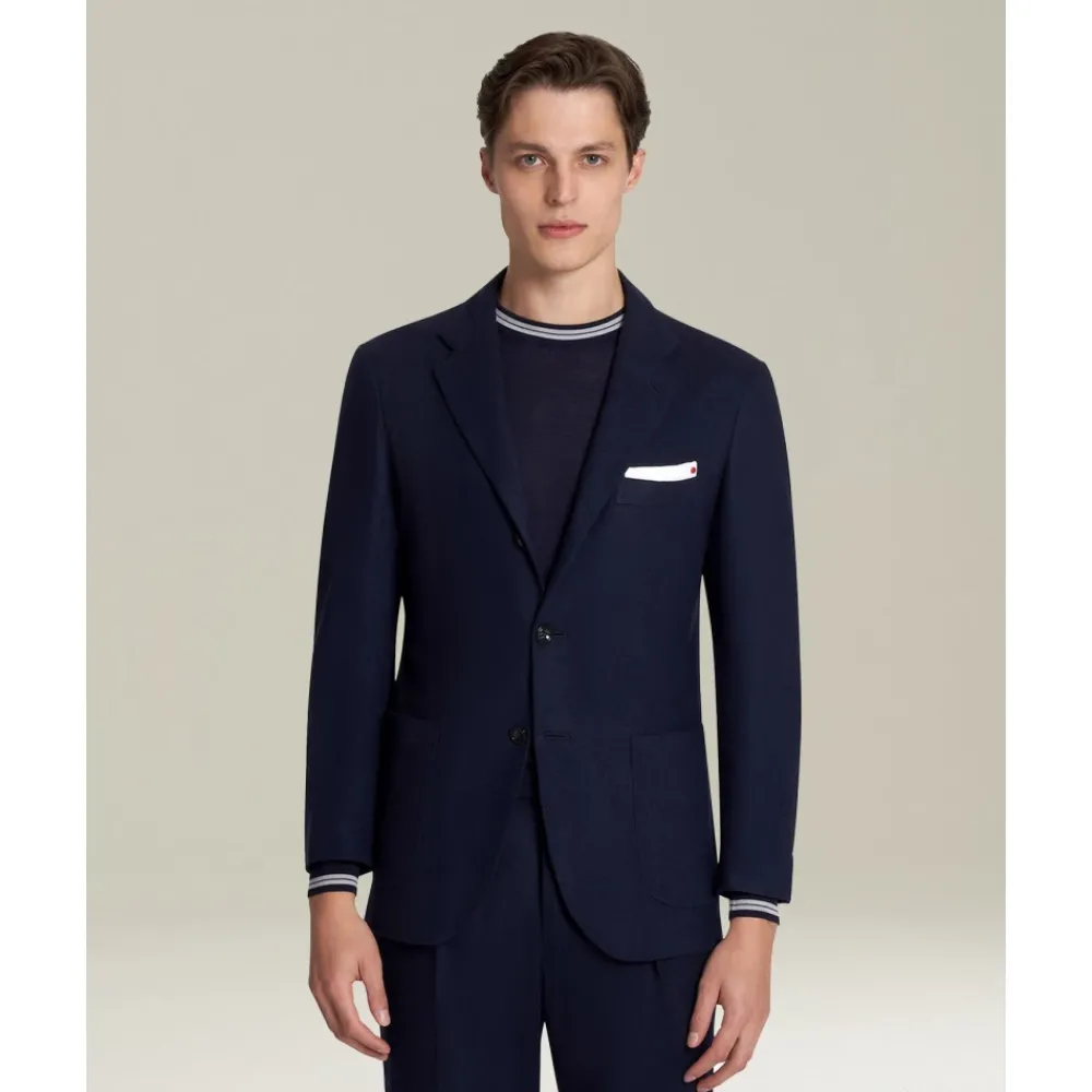 Heren Kiton Kostuums^Marinee wollen jas