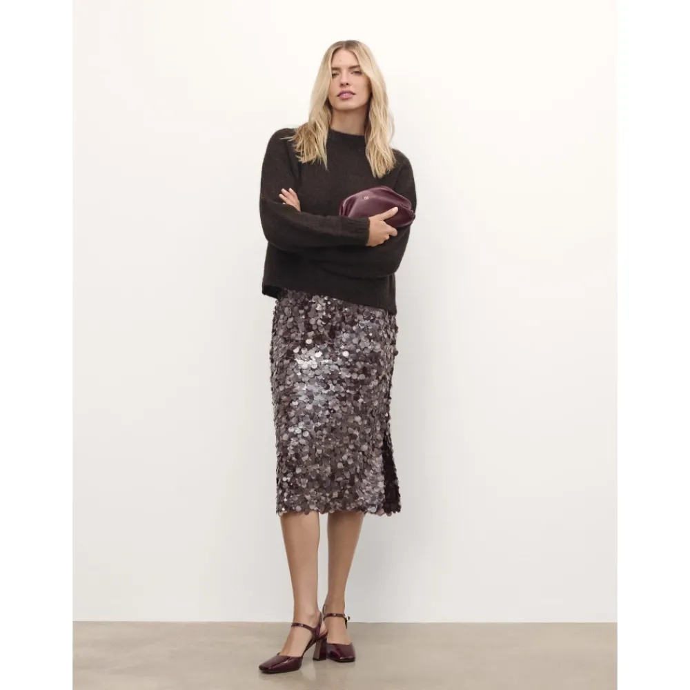 DAMES Kazar Pumps^Maroon gelakte semi-open pumps