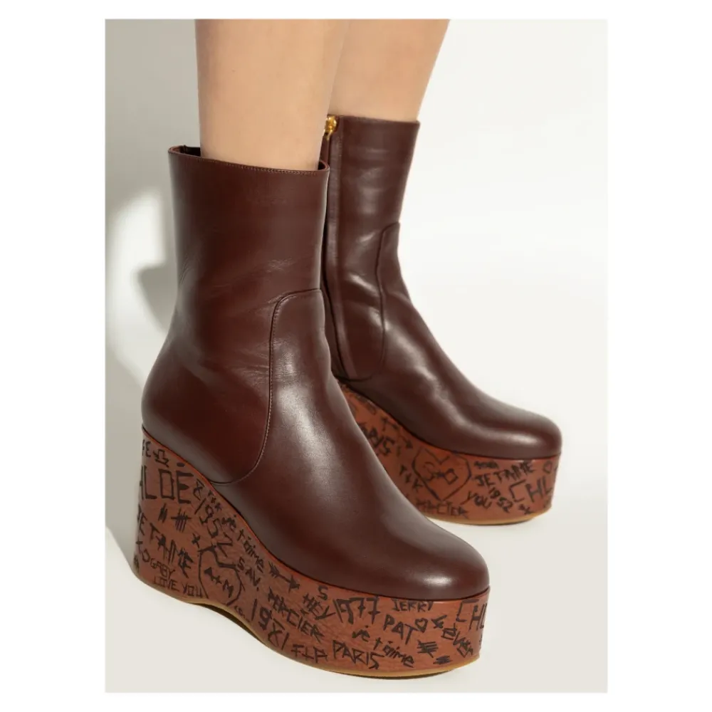 DAMES Chloé Maxime Wedge Enkellaarsjes