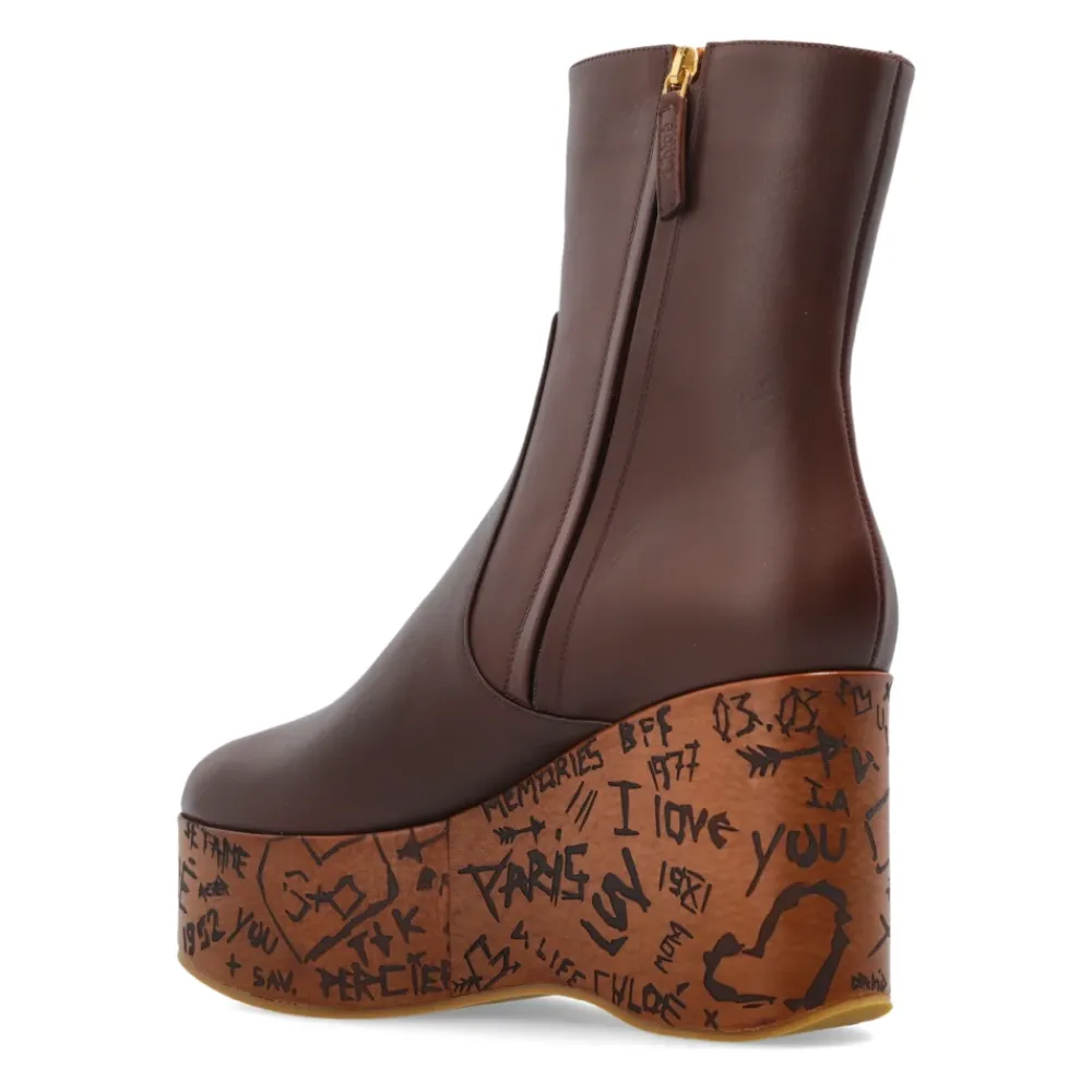 DAMES Chloé Maxime Wedge Enkellaarsjes