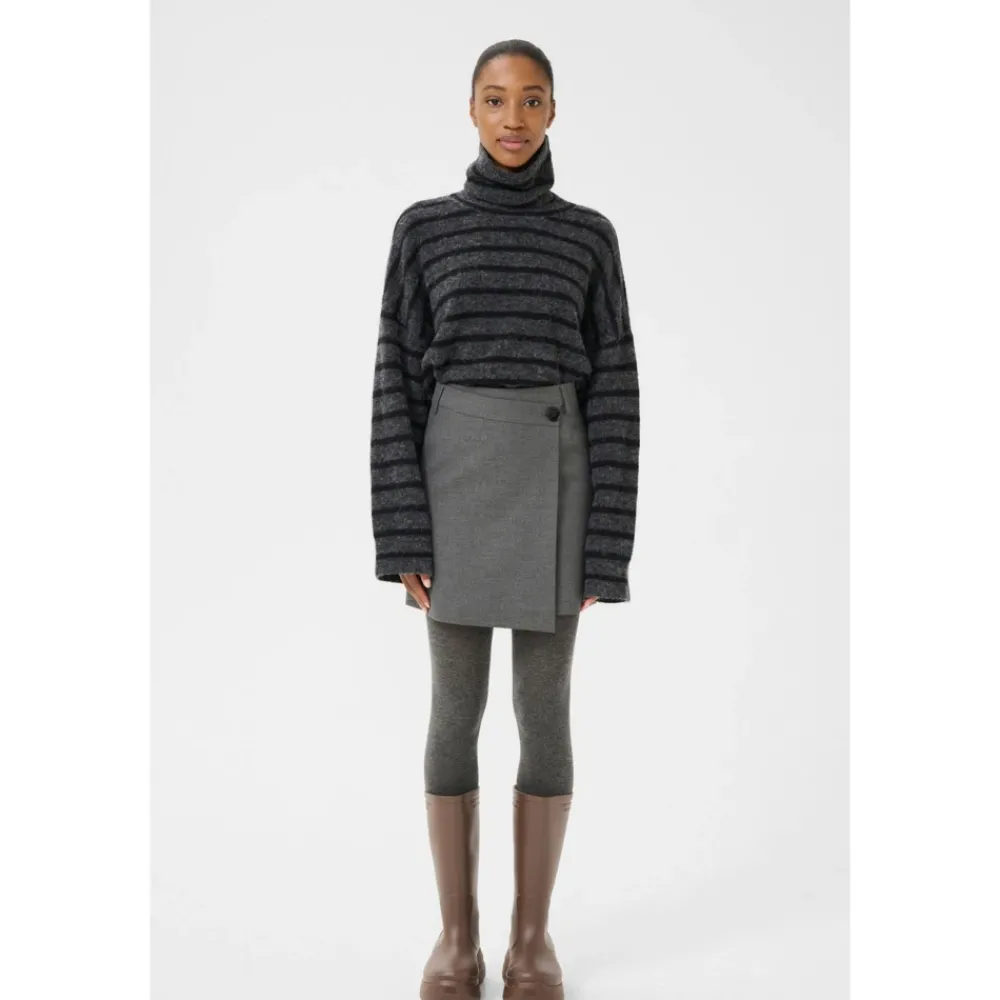 DAMES Gestuz Melange Omslagrok - Donker