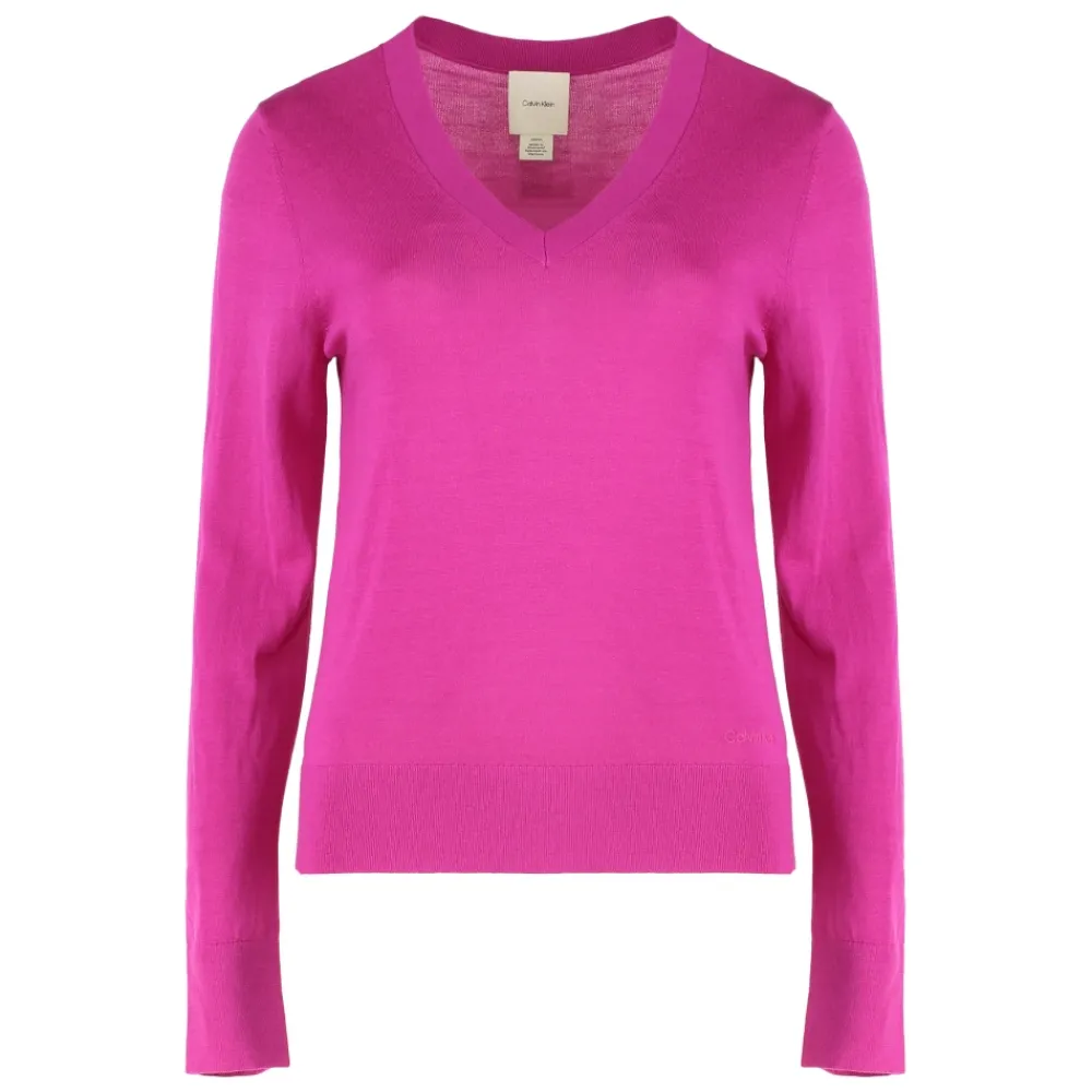 DAMES Calvin Klein Truien & Vesten^Merino Wol V-Hals Trui