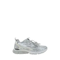 Heren Off White Mesh & Leren Rits Sneakers