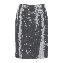 DAMES ROTATE Birger Christensen Rokken^Mesh Midi Rok met Pailletten