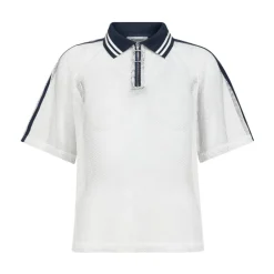 DAMES Co'Couture Mesh Polo Tee Korte Mouw Top