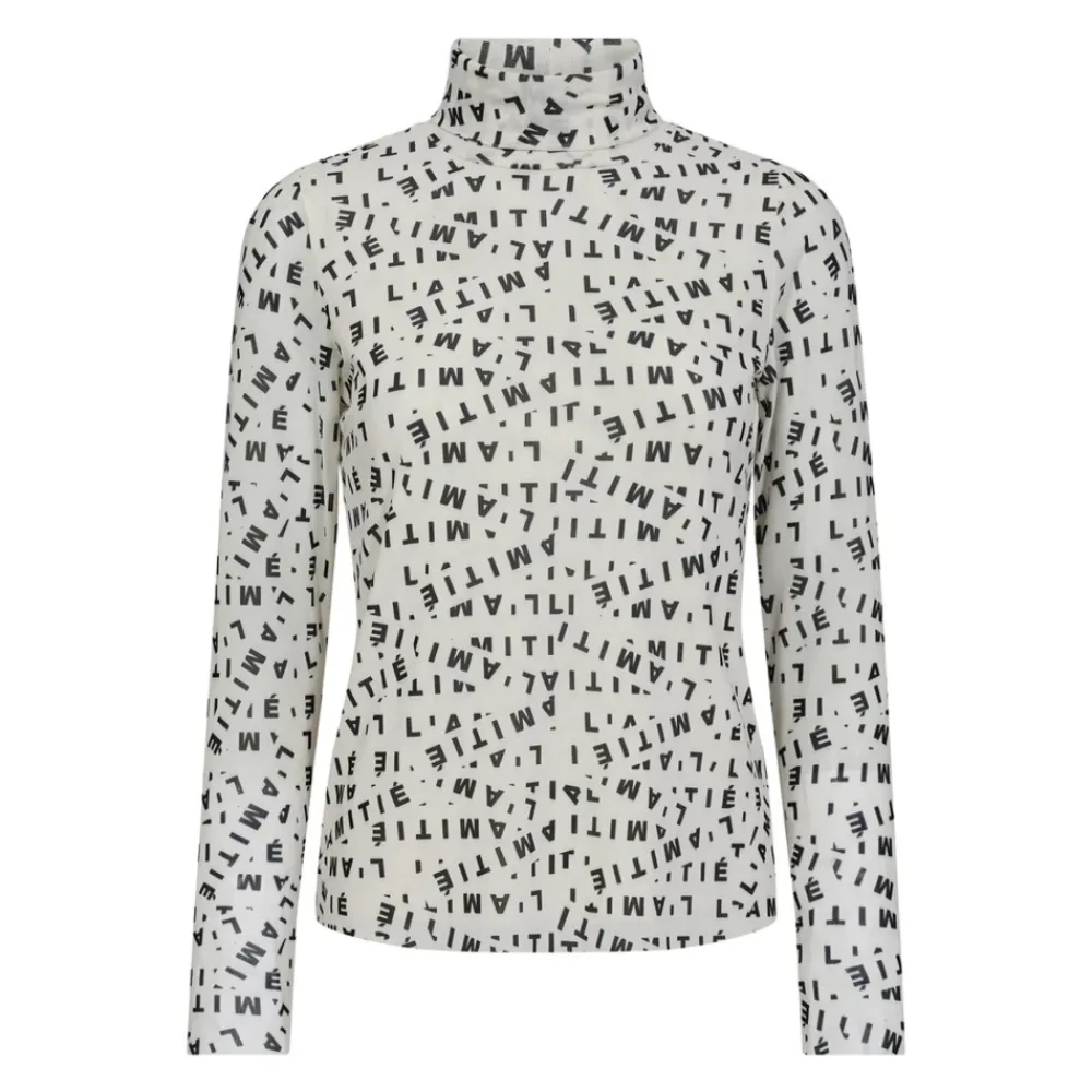 DAMES Haute L'Amitié Mesh Rollneck Top Pearl/Mocca