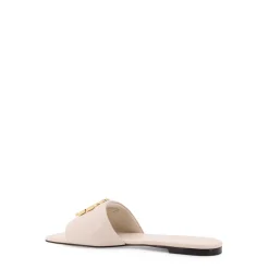 DAMES Tory Burch Slippers^Metalen Logo Leren Sandalen