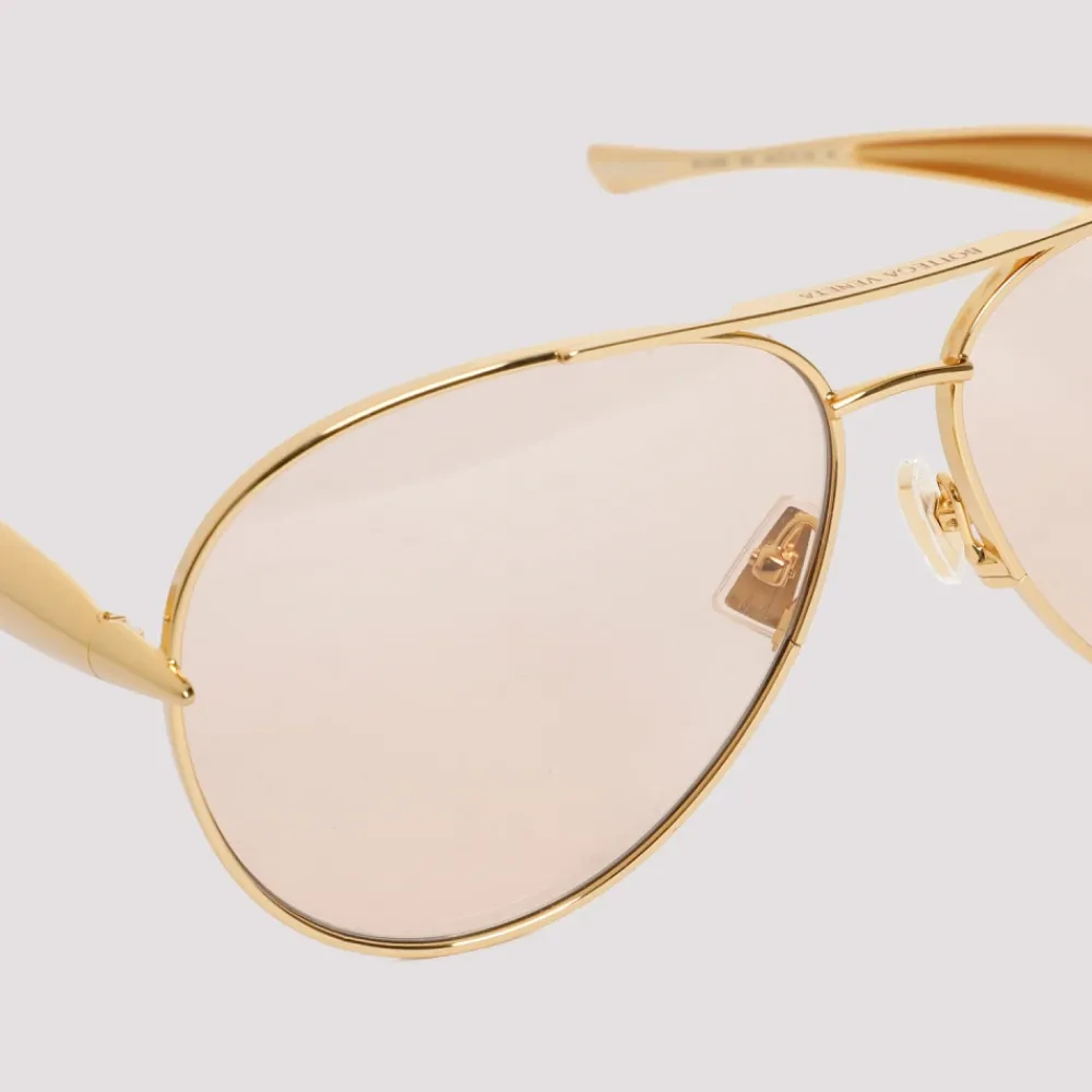 DAMES Bottega Veneta Metalen zonnebril met dubbel brugontwerp