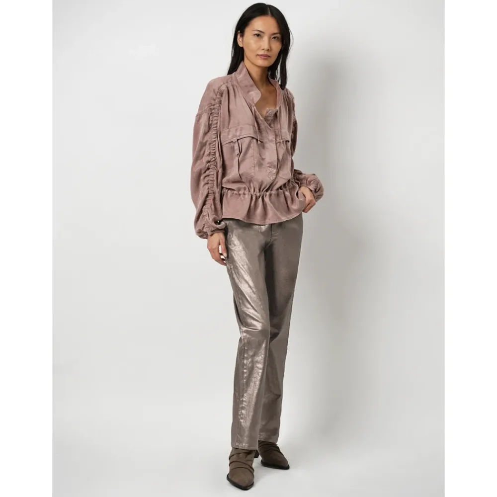 DAMES Dante 6 Jeans^Metallic Denim Wijde Pijp Broek