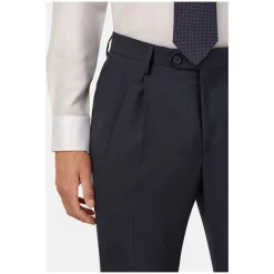 Heren Boggi Milano Kostuums^Micro Herringbone Wol Dubbel Breasted Pak Stijl