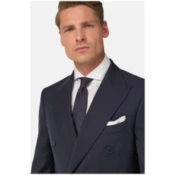 Heren Boggi Milano Kostuums^Micro Herringbone Wol Dubbel Breasted Pak Stijl