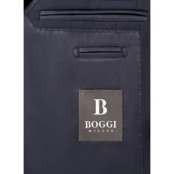 Heren Boggi Milano Kostuums^Micro Herringbone Wol Dubbel Breasted Pak Stijl