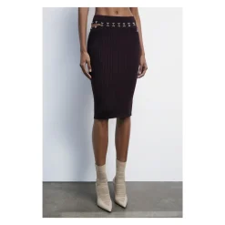 DAMES Patrizia Pepe Midi Glam Rock Gebreide Rok