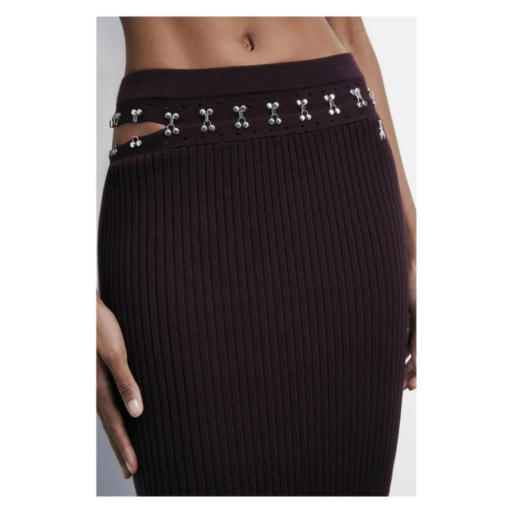 DAMES Patrizia Pepe Midi Glam Rock Gebreide Rok