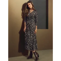 DAMES Betty Barclay Midi Jurk met Ruches en Polka Dots