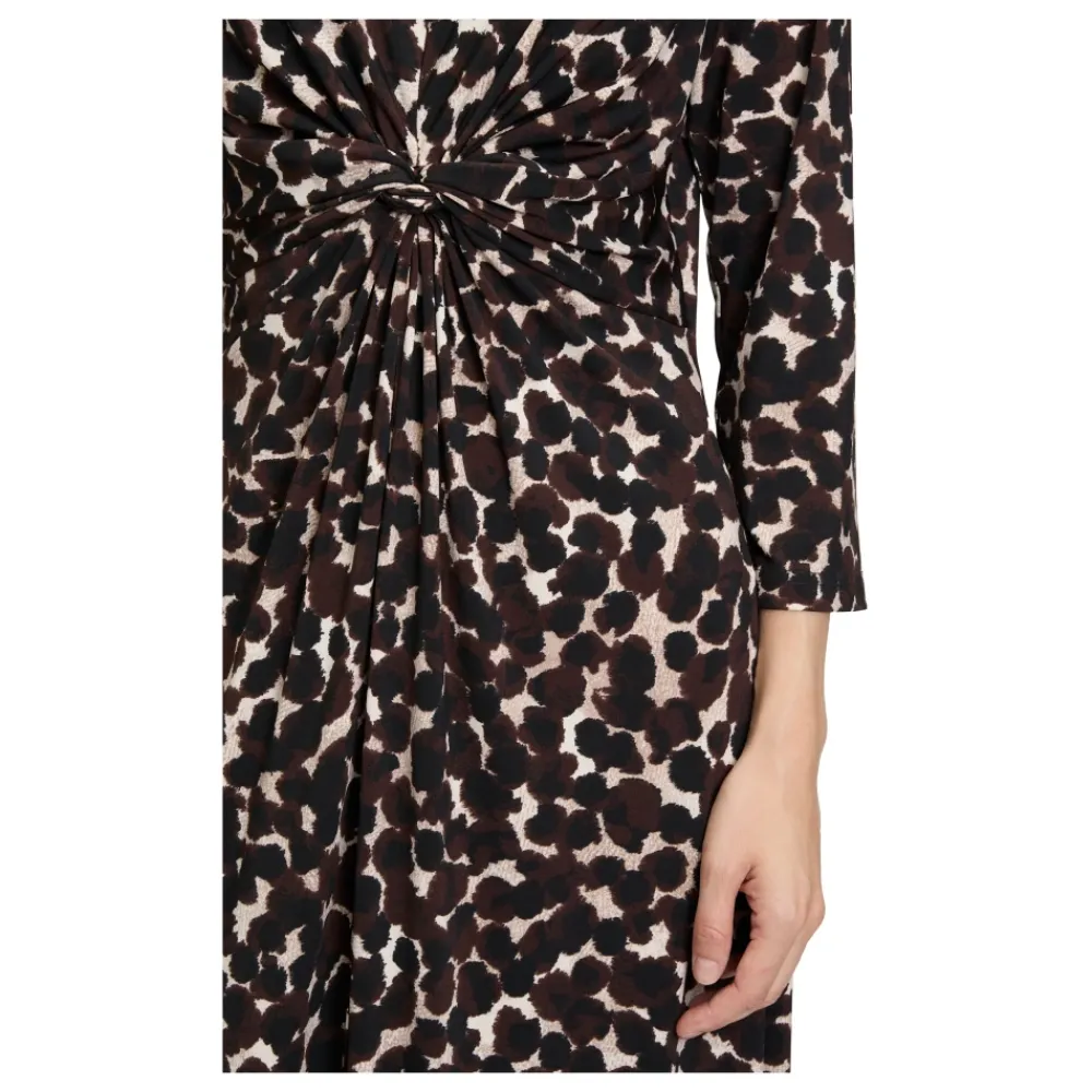 DAMES Betty Barclay Midi Jurk met Ruches en Polka Dots