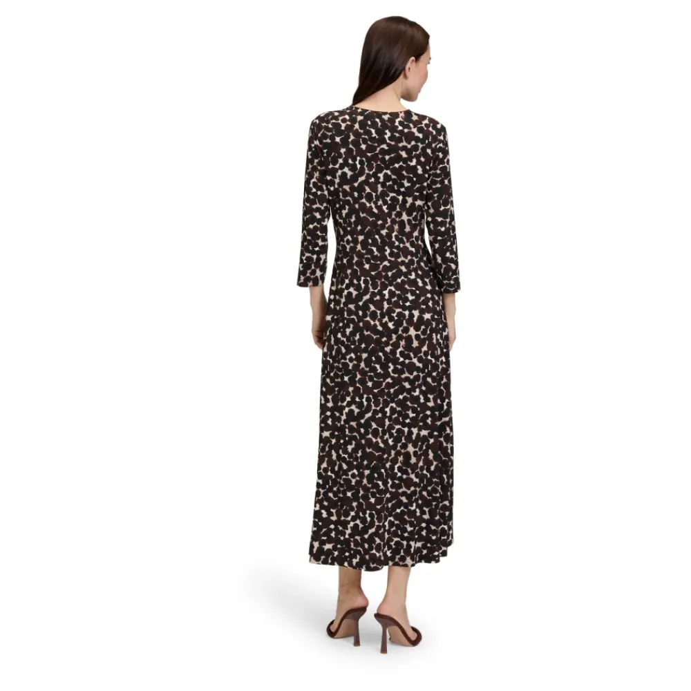 DAMES Betty Barclay Midi Jurk met Ruches en Polka Dots
