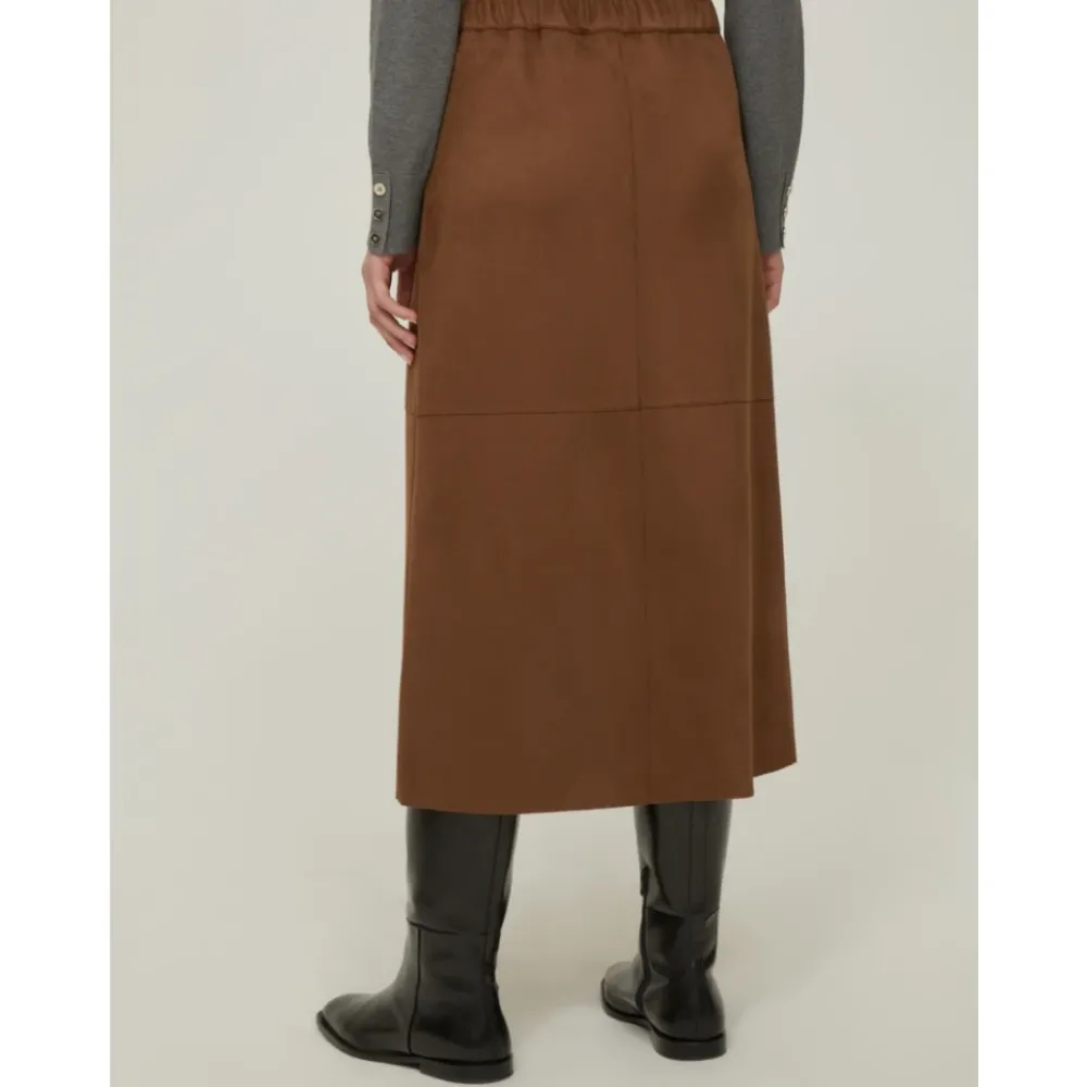 DAMES Pennyblack Rokken^Midi suède rok met elastaan