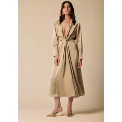 DAMES Kocca Jurken^Midi-jurk met gedrapeerde taille