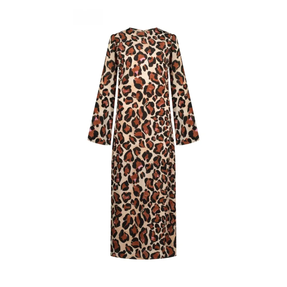 DAMES FABIENNE CHAPOT Jurken^Midi-jurk met luipaardprint