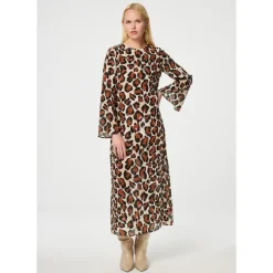 DAMES FABIENNE CHAPOT Jurken^Midi-jurk met luipaardprint