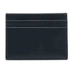 Heren Dolce & Gabbana Portefeuilles^Midnight Blue Leren Kaarthouder met Logo Print