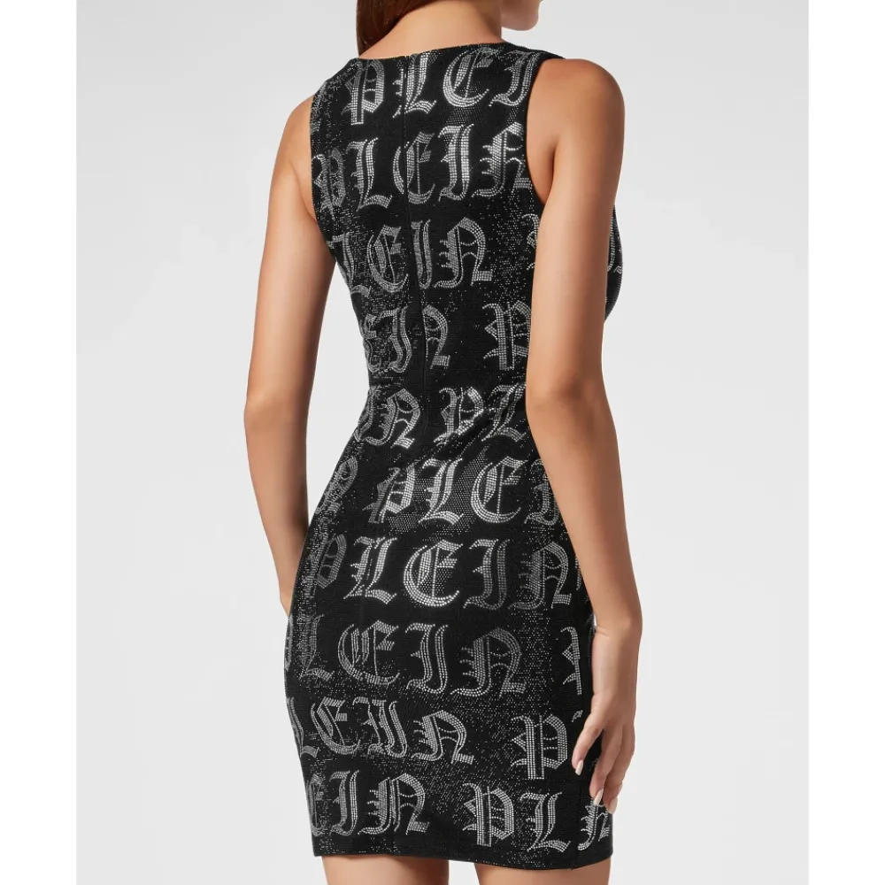 DAMES Philipp Plein Mini Jurk Gothic Plein Strass