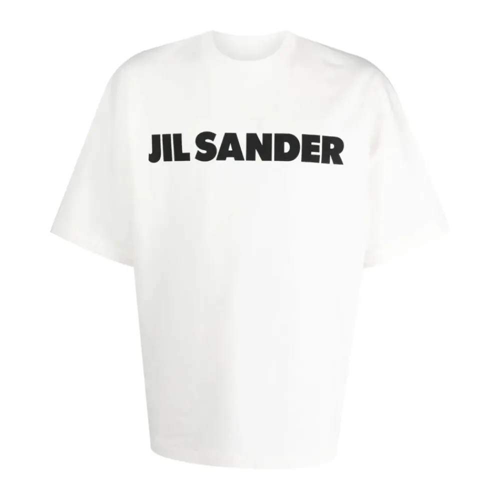 Heren Jil Sander Minimalistisch Logo Print Katoenen T-shirt