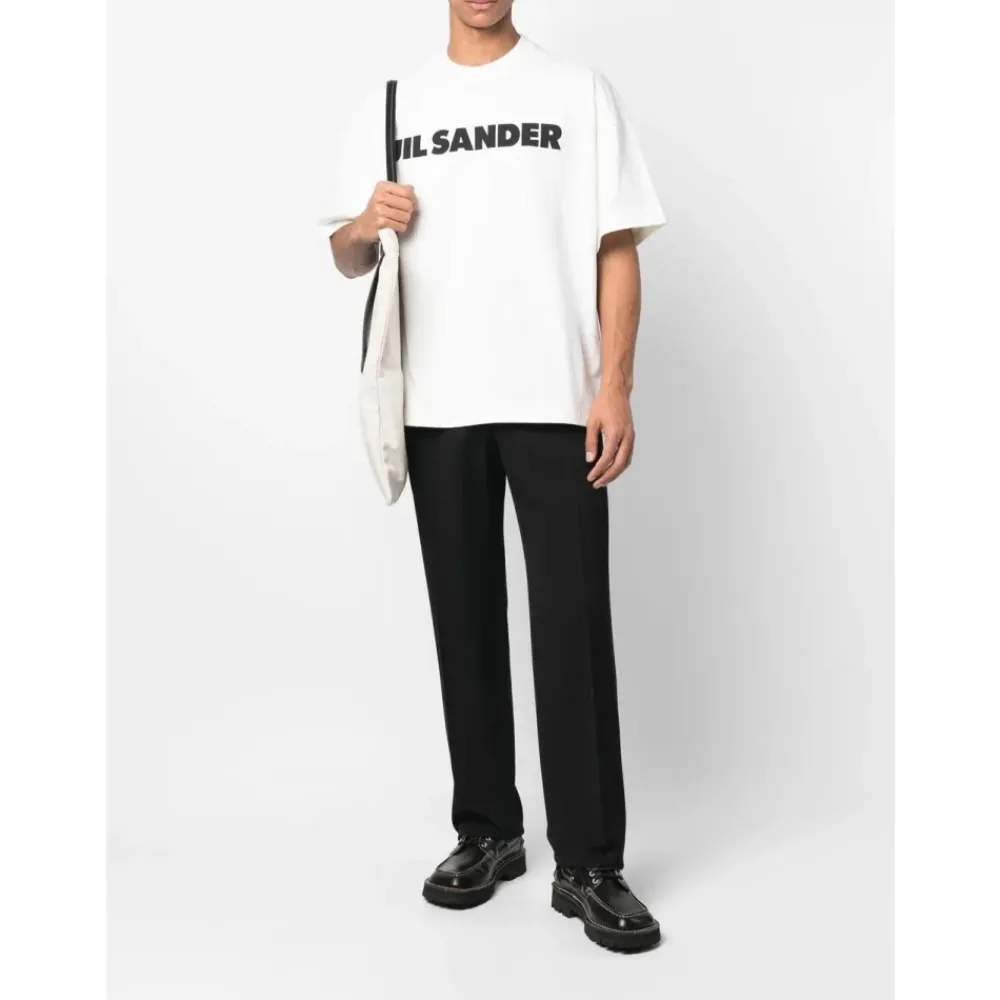 Heren Jil Sander Minimalistisch Logo Print Katoenen T-shirt