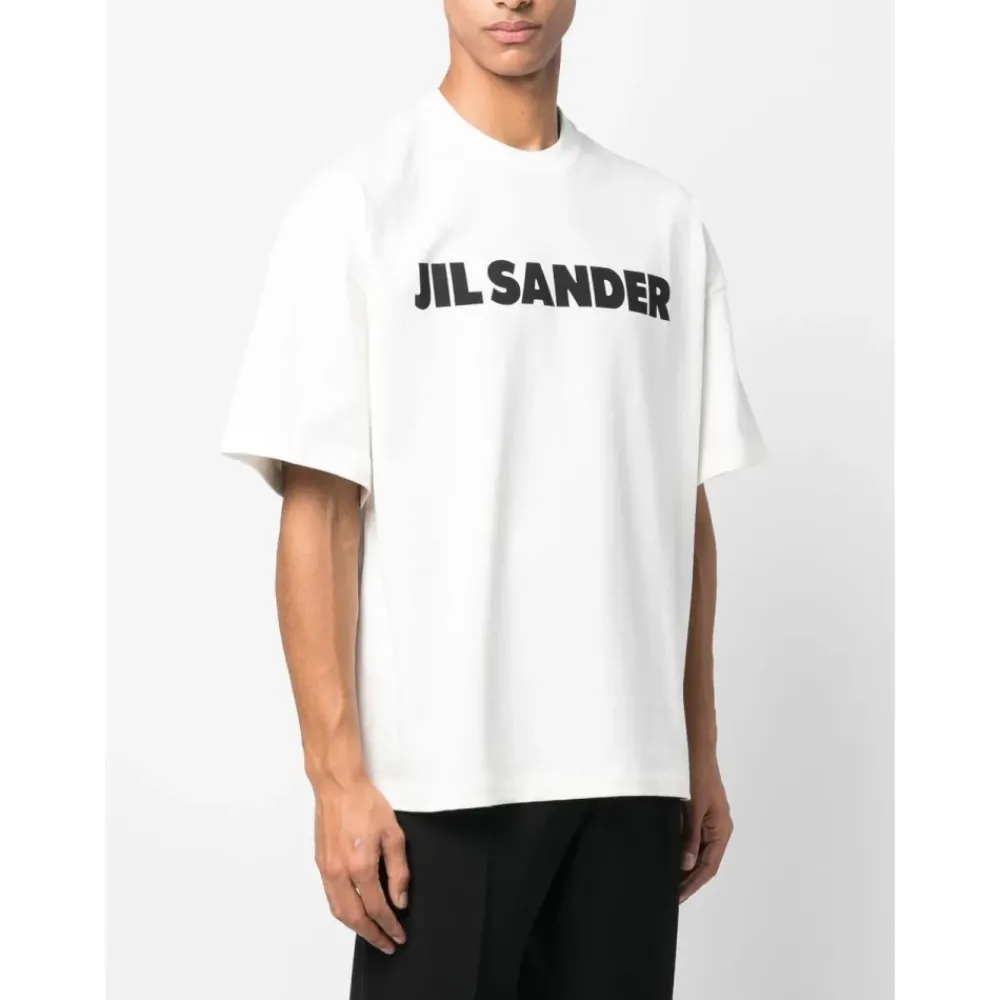 Heren Jil Sander Minimalistisch Logo Print Katoenen T-shirt