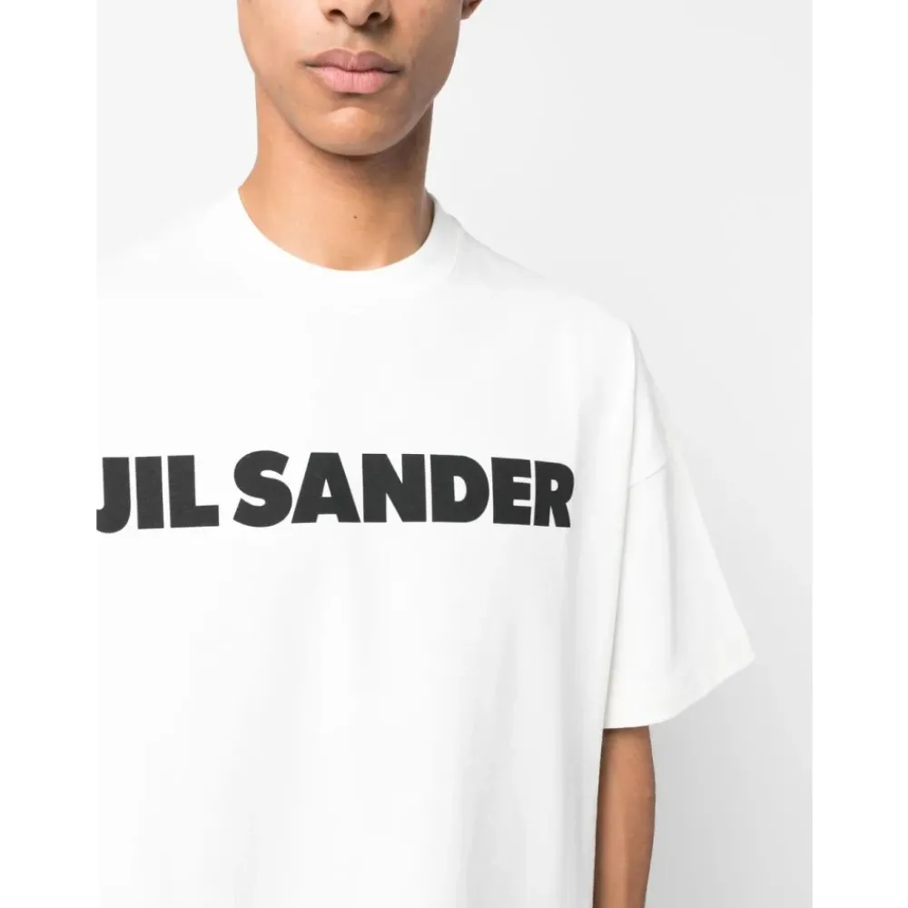 Heren Jil Sander Minimalistisch Logo Print Katoenen T-shirt