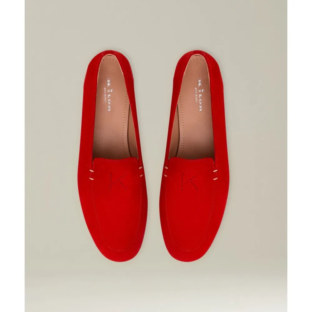 DAMES Kiton Monogram Suede Loafer