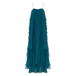 DAMES Chloé Jurken^Mou sleeveless lange jurk in zijdemousseline