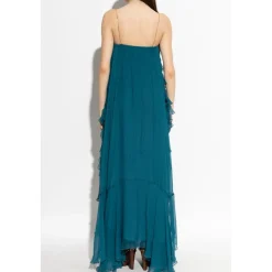 DAMES Chloé Jurken^Mou sleeveless lange jurk in zijdemousseline