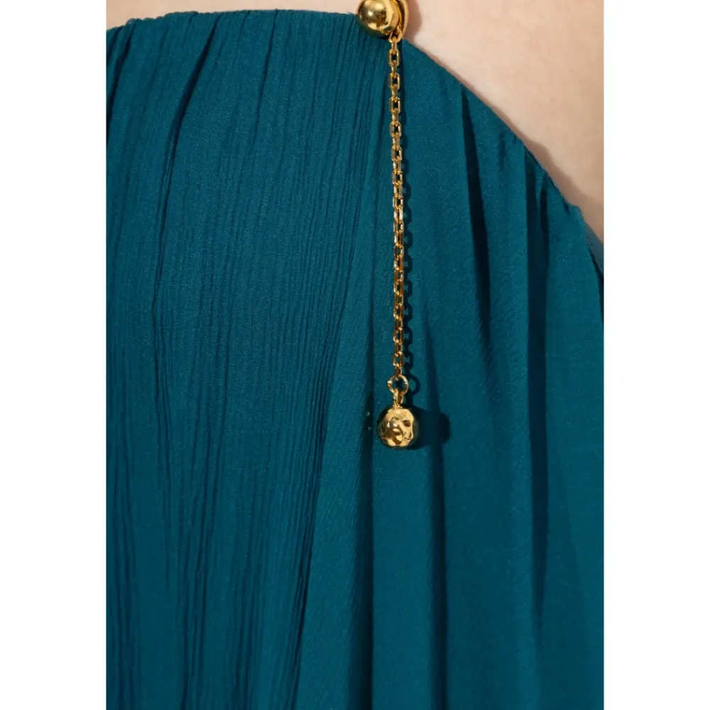 DAMES Chloé Jurken^Mou sleeveless lange jurk in zijdemousseline