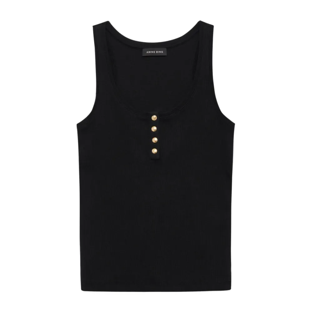 DAMES Anine Bing Mouwloze Top met Ronde Hals