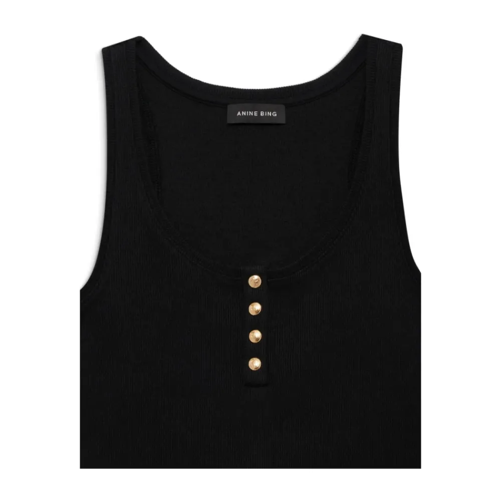 DAMES Anine Bing Mouwloze Top met Ronde Hals