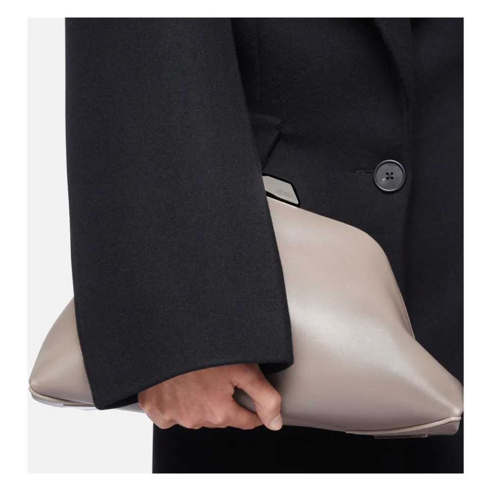DAMES The Attico Clutches^Mud Nappa Leren Schoudertas