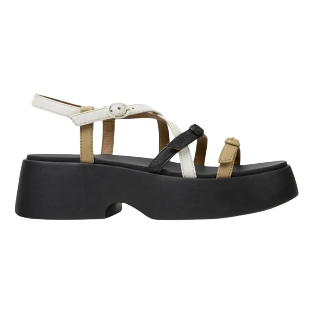 DAMES Camper Multicolor Leren Plateau Sandalen