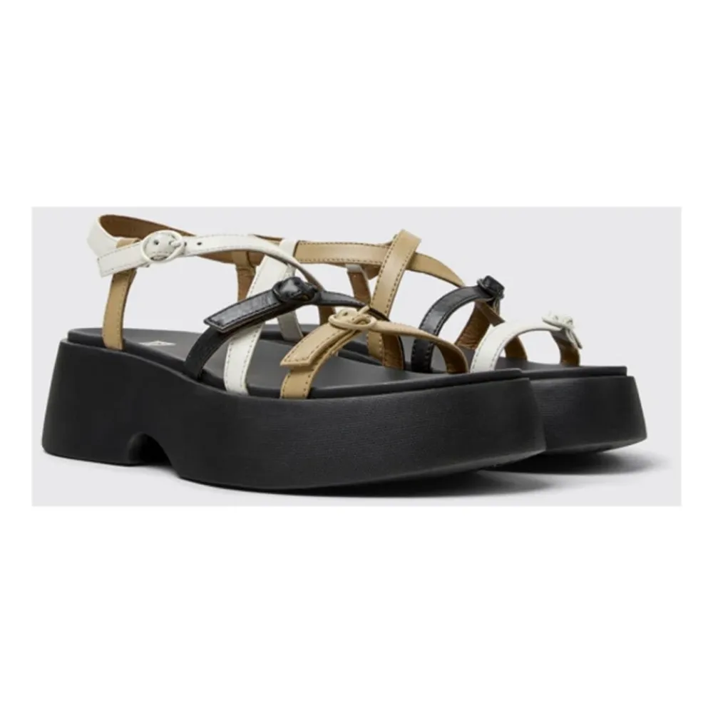 DAMES Camper Multicolor Leren Plateau Sandalen