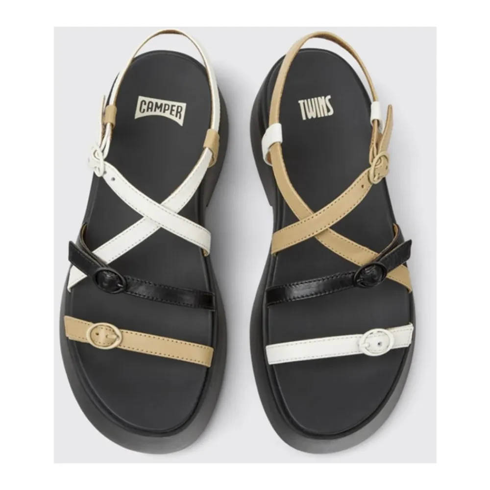 DAMES Camper Multicolor Leren Plateau Sandalen