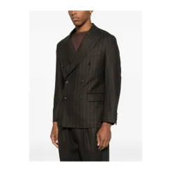 Heren KAPTAIN SUNSHINE Nadelstreep Double-Breasted Jas