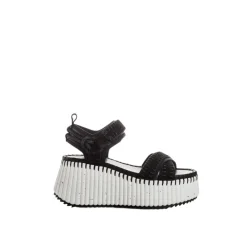 DAMES Chloé Sleehakken^Nama leren sleehak sandalen